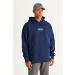Ac&co / Altınyıldız Classics Erkek Lacivert Oversize Fit Bol Kesim Kapüşonlu Içi Polarlı 3 Iplik Pamuklu Sweatshirt