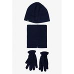 AC&Co / Altınyıldız Classics Erkek Lacivert Polar Bere Boyunluk Eldiven Set