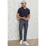AC&Co / Altınyıldız Classics Erkek Lacivert Slim Fit Dar Kesim Modal Bisiklet Yaka Yumuşak Tuşeli Esnek Basic Tişört