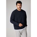 AC&Co / Altınyıldız Classics Erkek Lacivert Standart Fit Normal Kesim 2 İplik Pamuklu Bisiklet Yaka Sweatshirt