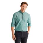 AC&Co / Altınyıldız Classics Erkek Oxford Yeşil Düğmeli Yaka Kolay Ütülenebilir Pamuklu Slim Fit Dar Kesim Gömlek Yeşil, L