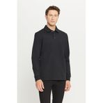 AC&Co / Altınyıldız Classics Erkek Sıyah 2 İplik Pamuklu Standart Fit Normal Kesim Polo Yaka Sweatshirt Siyah
