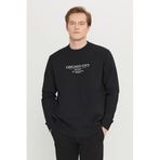 AC&Co Altınyıldız Classics Erkek Siyah 2 İplik Pamuklu Standart Fit Sweatshirt S