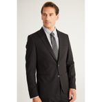 AC&Co / Altınyıldız Classics ERKEK SIYAH Ekstra Slim Fit Dar Kesim Kırlangıç Yaka Takım Elbise Siyah