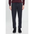 AC&Co / Altınyıldız Classics Erkek Sıyah Pamuklu Standart Fit Normal Kesim Beli Lastikli Diagonal Desenli Örme Pantolon Siyah