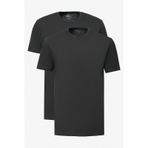 AC&Co / Altınyıldız Classics Erkek Sıyah-sıyah 2'li Paket Slim Fit Dar Kesim Pamuklu Basic Tişört