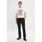 AC&Co / Altınyıldız Classics Erkek Sıyah Slim Fit Dar Kesim Beli Bağlamalı Yan Cep Gofre Desenli Pantolon Siyah
