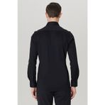 AC&Co / Altınyıldız Classics ERKEK SIYAH Slim Fit Dar Kesim Gizli Düğme Yaka %100 Pamuk Gömlek