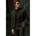 AC&Co / Altınyıldız Classics Erkek Siyah Slim Fit Dar Kesim Mono Yaka Casual Blazer Ceket