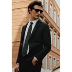 AC&Co / Altınyıldız Classics Erkek Sıyah Slim Fit Dar Kesim Mono Yaka Takım Elbise Siyah