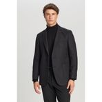 AC&Co / Altınyıldız Classics Erkek Siyah Slim Fit Dar Kesim Mono Yaka Torba Cepli Blazer Ceket