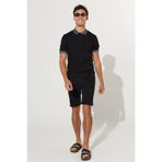 AC&Co / Altınyıldız Classics ERKEK SIYAH Slim Fit Dar Kesim Pamuklu Esnek Denim Şort