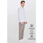 AC&Co / Altınyıldız Classics Erkek Vizon Pamuklu Standart Fit Normal Kesim Beli Lastikli Diagonal Desenli Örme Pantolon