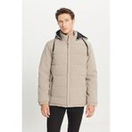 AC&Co / Altınyıldız Classics Erkek Vizon Sıcak Tutan Dolgulu Standart Fit Normal Kesim Dik Yaka Kapüşonlu Yan Cepli Casual Mont