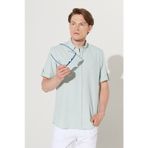 AC&Co / Altınyıldız Classics Erkek Yesıl Slim Fit Dar Kesim Gizli Düğme Yaka Kısa Kollu Gömlek
