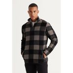 AC&Co / Altınyıldız Classics Gri-siyah Standart Fit Normal Kesim Dik Bato Yaka Polar Sweatshirt