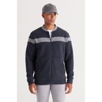 AC&Co / Altınyıldız Classics Indıgo Oversize Fermuarlı Kolej Yaka İçi Polarlı Hırka Sweatshirt