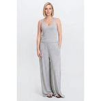 AC&Co / Altınyıldız Classics Kadın Gri Melanj Premium Viskon Yumuşak Dokulu Standart Fit Cepli Beli Lastikli Rahat Örme Pantolon