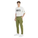 AC&Co / Altınyıldız Classics Oversize Bol Kesim Beli Bağlamalı Pamuklu Esnek Armürlü Yan Cepli Pantolon, Renk Haki, Beden 52
