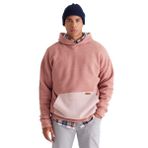 AC&Co / Altınyıldız Classics Oversize Bol Kesim Kapüşonlu Desenli Pamuklu Sweatshirt, Renk Gul Kurusu Melanj, Beden M