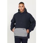 AC&Co / Altınyıldız Classics Oversize Bol Kesim Kapüşonlu Desenli Pamuklu Sweatshirt, Renk Indigo Melanj, Beden M