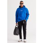 AC&Co / Altınyıldız Classics Oversize Fit Bol Kesim Kapüşonlu İçi Polarlı Pamuklu Sweatshirt, Renk Mavi, Beden S