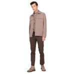 AC&Co / Altınyıldız Classics Oversize Fit Bol Kesim Klasik Yaka Pamuklu Desenli Gömlek Ceket, Renk Bej, Beden XL