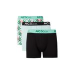 AC&Co / Altınyıldız Classics Pamuklu Esnek Desenli 3'lü Boxer Paketi, Renk Siyah-Yesil, Beden S