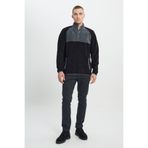 AC&Co / Altınyıldız Classics Siyah-açık Melanj Standart Fit Normal Kesim Dik Bato Yaka Desenli Polar Sweatshirt