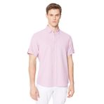 AC&Co / Altınyıldız Classics Slim Fit Dar Kesim Gizli Düğme Yaka Kısa Kollu Gömlek, Renk Lila, Beden M