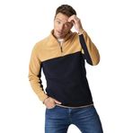 AC&Co / Altınyıldız Classics Standart Fit Dik Yaka İçi Polarlı Çift Renk Polar Sweatshirt, Renk Karamel-Laci, Beden L