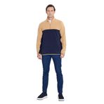 AC&Co / Altınyıldız Classics Standart Fit Dik Yaka İçi Polarlı Çift Renk Polar Sweatshirt, Renk Karamel-Laci, Beden M