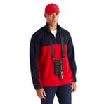 AC&Co / Altınyıldız Classics Standart Fit Dik Yaka İçi Polarlı Çift Renk Polar Sweatshirt, Renk Lacivert-Kırmızı, Beden S