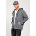 AC&Co / Altınyıldız Classics Standart Fit Normal Kesim Kapüşonlu Fermuarlı Sweatshirt, Renk Antrasit-Melanj, Beden S