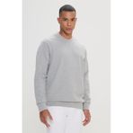 AC&Co / Altınyıldız Classics Standart Fit Normal Kesim Pamuk Bisiklet Yaka Erkek Sweatshirt Gri Melanj