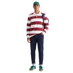 AC&Co / Altınyıldız Classics Standart Fit Normal Kesim Polo Yaka Pamuklu Sweatshirt, Renk Ekru Bordo, Beden XL