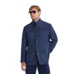 AC&Co / Altınyıldız Classics Yünlü Standart Fit Normal Kesim Dik Yaka Yan Cepli Mont, Renk Saks Mavi, Beden 2XL