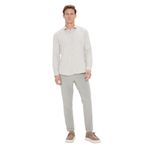 AC&Co/Altınyıldız Classics-Erkek Bej Slim Fit Dar Kesim Italyan Yaka Armürlü Gömlek (Bej/M)