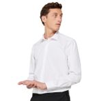 AC&Co/Altınyıldız Classics-Erkek Beyaz Slim Fit Dar Kesim Italyan Yaka Armürlü Gömlek (KÜÇÜK İTALYAN YAKA/L)