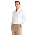 AC&Co/Altınyıldız Classics-Erkek Beyaz Slim Fit Dar Kesim Oxford Düğmeli Yaka Armürlü Pamuklu Gömlek (DÜĞMELİ YAKA/M)