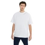 AC&Co/Altınyıldız Classics Erkek Beyaz%100 Pamuk Oversize Fit Rahat Kesim Bisiklet Yaka Baskılı Tişört, Beyaz, M