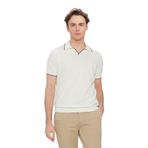 AC&Co/Altınyıldız Classics Erkek Ekru%100 Pamuk Standart Fit Normal Kesim Polo Yaka Triko Tişört, Ekru, S