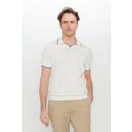 AC&Co/Altınyıldız Classics Erkek Ekru%100 Pamuk Standart Fit Normal Kesim Polo Yaka Triko Tişört, Ekru, XL