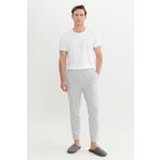 AC&Co/Altınyıldız Classics Erkek Gri Melanj Pamuklu Standart Fit Normal Kesim Beli Lastikli Cepli Pijama Altı, Gri Melanj, S