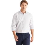 AC&Co/Altınyıldız Classics-Erkek Gri Slim Fit Dar Kesim Italyan Yaka Armürlü Gömlek (Gri/S)