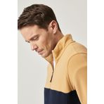 AC&Co/Altınyıldız Classics-Erkek Karamel-lacı Standart Fit Normal Kesim Günlük Rahat Çift Renkli Polar Spor Sweatshirt