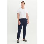 AC&Co/Altınyıldız Classics Erkek Lacivert Pamuklu Standart Fit Pijama Altı Normal Kesim Beli Lastikli Cepli, Lacivert, XL