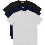 AC&Co/Altınyıldız Classics Erkek Siyah-Lacivert-Beyaz Slim Fit Dar Kesim Bisiklet Yaka 3'Lü%100 Pamuk Basic Tişört Paketi Siyah-Lacivert-Beyaz, S