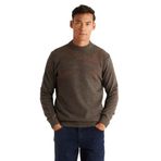 AC&Co/Altınyıldız Classics Standart Fit Normal Kesim Yarım Balıkçı Yaka Triko Kazak, Renk Sutlu Kahve-Turuncu, Beden L
