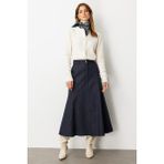 Accort Kloş Kot Etek-Lacı - Lacivert - 38